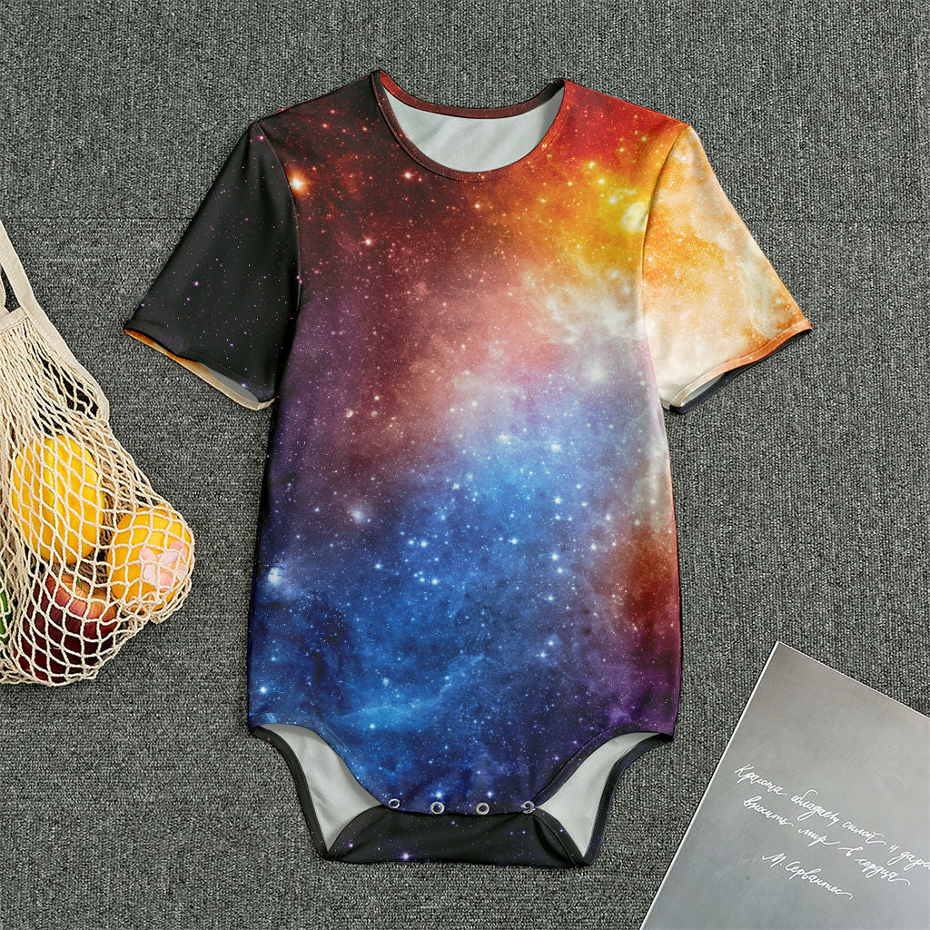 Fiery Universe Nebula Galaxy Space Print Men's Bodysuit