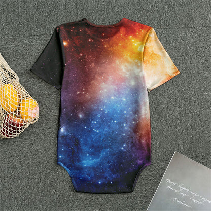 Fiery Universe Nebula Galaxy Space Print Men's Bodysuit