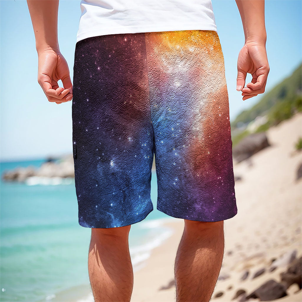 Fiery Universe Nebula Galaxy Space Print Men's Cargo Shorts