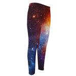 Fiery Universe Nebula Galaxy Space Print Men's Compression Pants