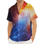 Fiery Universe Nebula Galaxy Space Print Men's Deep V-Neck Shirt
