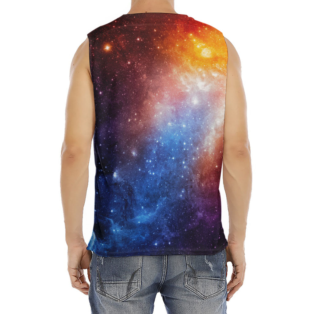 Fiery Universe Nebula Galaxy Space Print Men's Fitness Tank Top