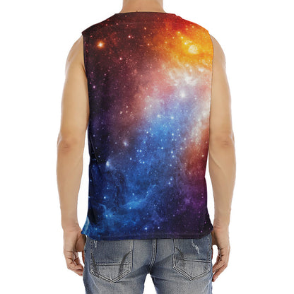Fiery Universe Nebula Galaxy Space Print Men's Fitness Tank Top