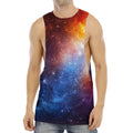 Fiery Universe Nebula Galaxy Space Print Men's Muscle Tank Top