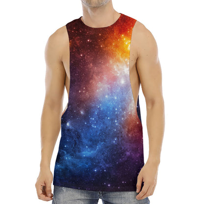 Fiery Universe Nebula Galaxy Space Print Men's Muscle Tank Top
