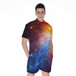 Fiery Universe Nebula Galaxy Space Print Men's Rompers