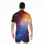Fiery Universe Nebula Galaxy Space Print Men's Rompers