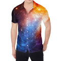 Fiery Universe Nebula Galaxy Space Print Men's Shirt