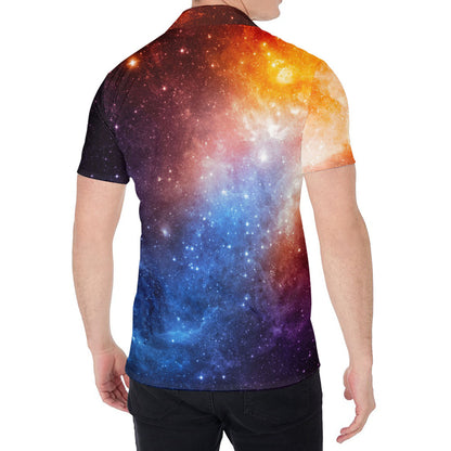 Fiery Universe Nebula Galaxy Space Print Men's Shirt