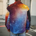 Fiery Universe Nebula Galaxy Space Print Men's Shirt Jacket