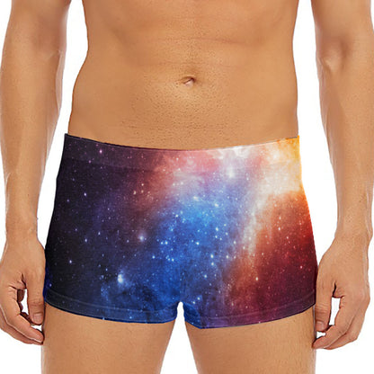 Fiery Universe Nebula Galaxy Space Print Men's Short Boxer Briefs