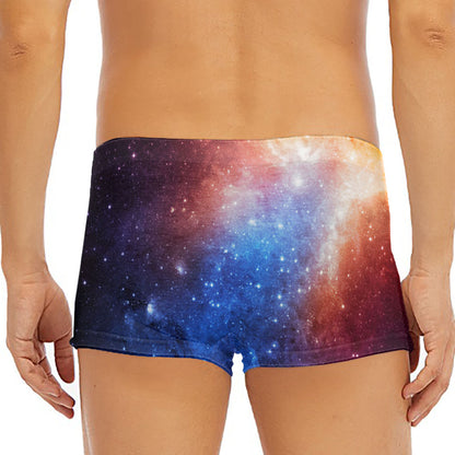 Fiery Universe Nebula Galaxy Space Print Men's Short Boxer Briefs
