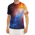 Fiery Universe Nebula Galaxy Space Print Men's Short Sleeve Rash Guard