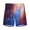 Fiery Universe Nebula Galaxy Space Print Men's Athletic Shorts