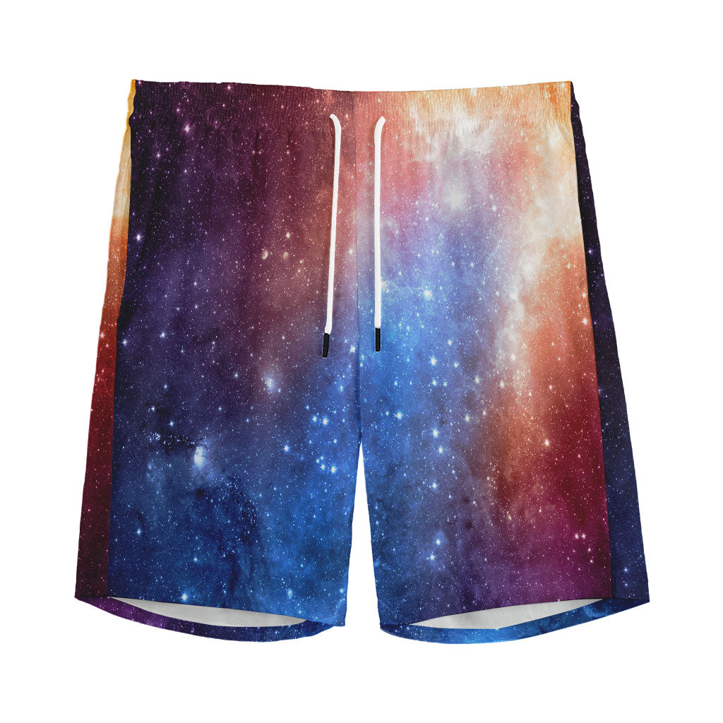 Fiery Universe Nebula Galaxy Space Print Men's Sports Shorts
