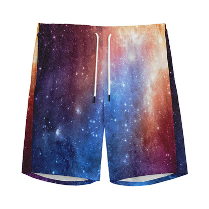 Fiery Universe Nebula Galaxy Space Print Men's Sports Shorts