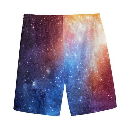 Fiery Universe Nebula Galaxy Space Print Men's Sports Shorts