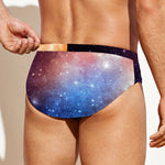 Fiery Universe Nebula Galaxy Space Print Men's Swim Briefs