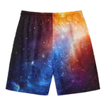 Fiery Universe Nebula Galaxy Space Print Men's Swim Trunks