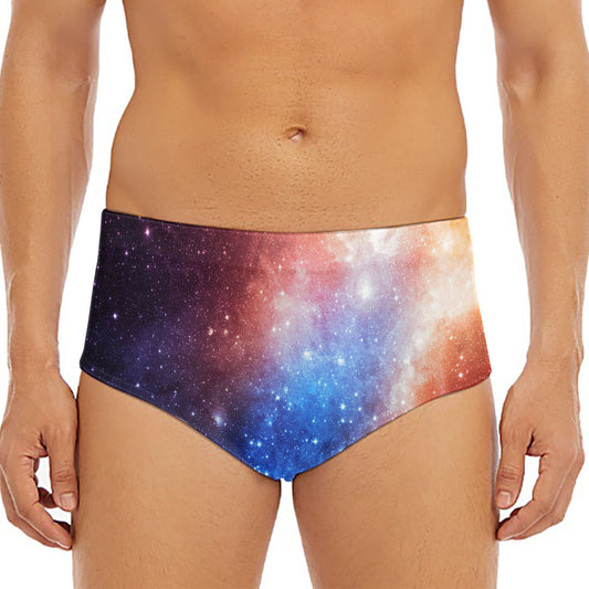 Fiery Universe Nebula Galaxy Space Print Men's Triangle Swim Briefs