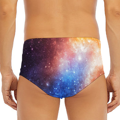 Fiery Universe Nebula Galaxy Space Print Men's Triangle Swim Briefs