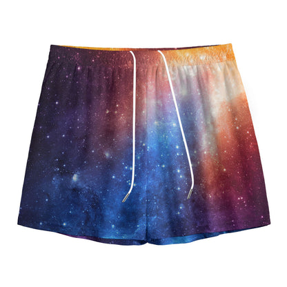Fiery Universe Nebula Galaxy Space Print Mesh Shorts