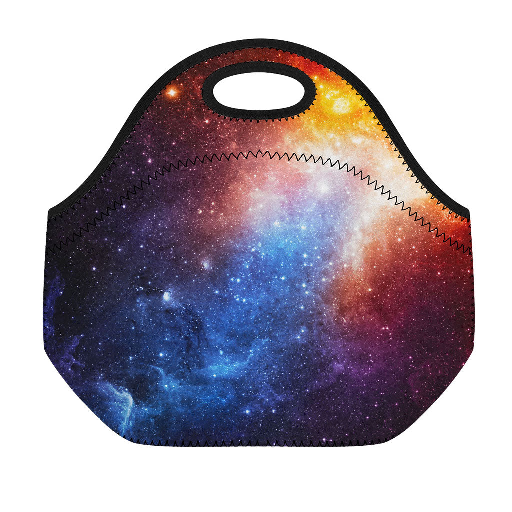 Fiery Universe Nebula Galaxy Space Print Neoprene Lunch Bag