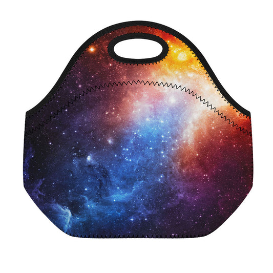 Fiery Universe Nebula Galaxy Space Print Neoprene Lunch Bag