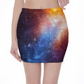 Fiery Universe Nebula Galaxy Space Print Pencil Mini Skirt