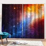 Fiery Universe Nebula Galaxy Space Print Pencil Pleat Curtains