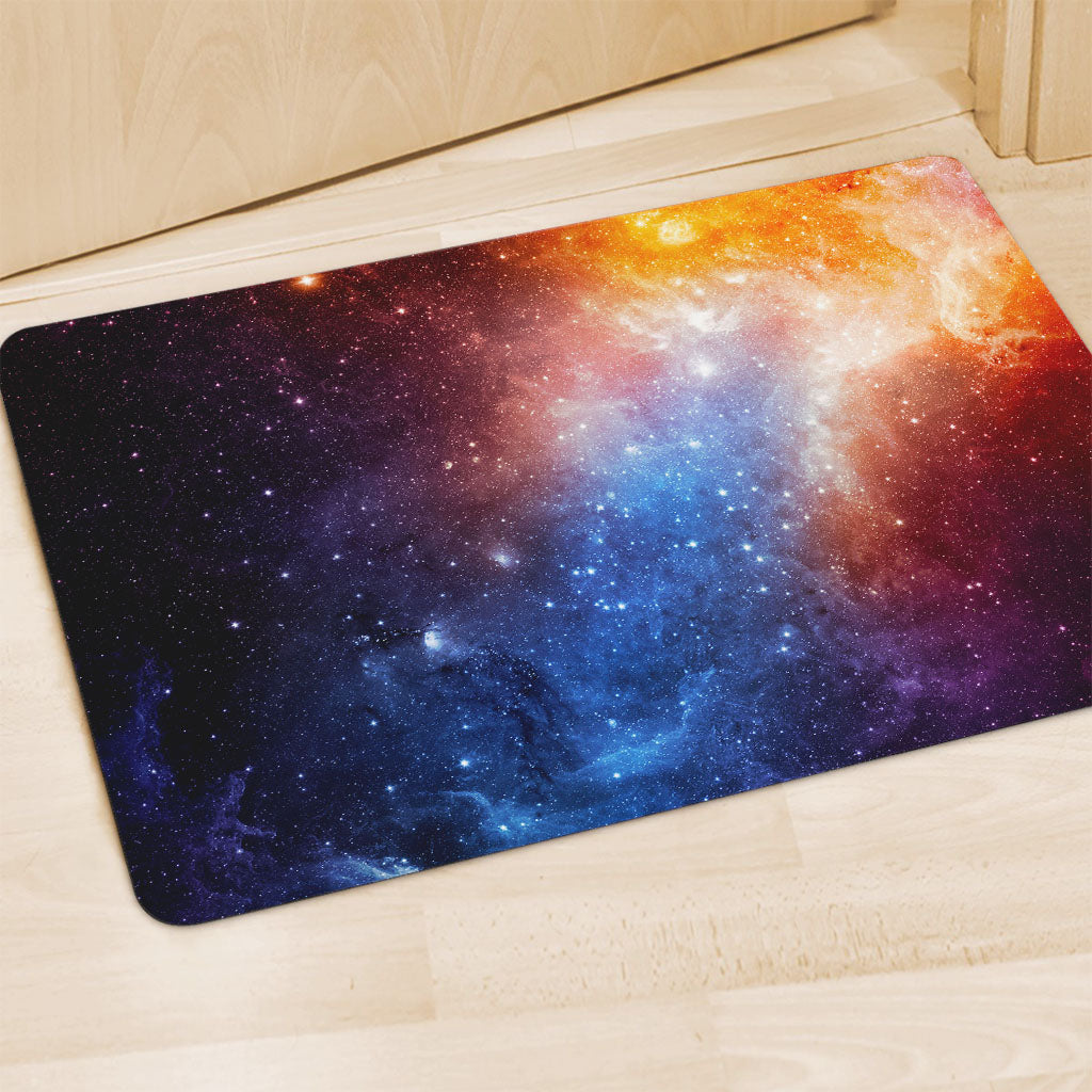 Fiery Universe Nebula Galaxy Space Print Polyester Doormat