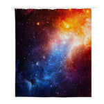 Fiery Universe Nebula Galaxy Space Print Polyester Shower Curtain