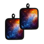 Fiery Universe Nebula Galaxy Space Print Pot Holders