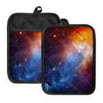 Fiery Universe Nebula Galaxy Space Print Pot Holders With Pocket