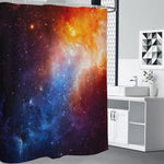 Fiery Universe Nebula Galaxy Space Print Premium Shower Curtain