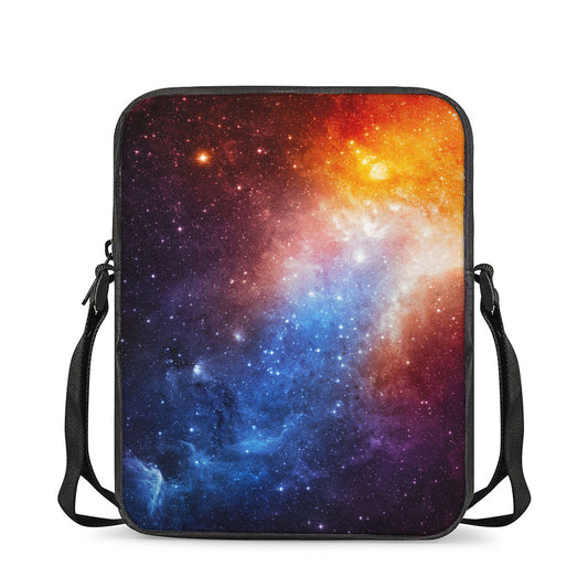 Fiery Universe Nebula Galaxy Space Print Rectangular Crossbody Bag