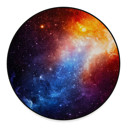 Fiery Universe Nebula Galaxy Space Print Round Floor Mat