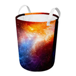 Fiery Universe Nebula Galaxy Space Print Round Laundry Basket