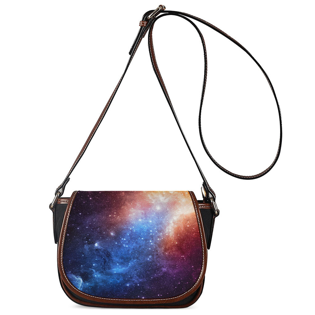 Fiery Universe Nebula Galaxy Space Print Saddle Bag