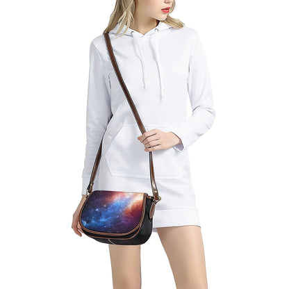 Fiery Universe Nebula Galaxy Space Print Saddle Bag