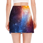 Fiery Universe Nebula Galaxy Space Print Side Slit Mini Skirt