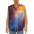 Fiery Universe Nebula Galaxy Space Print Sleeveless Baseball Jersey