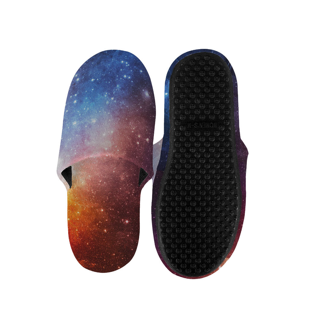 Fiery Universe Nebula Galaxy Space Print Slippers