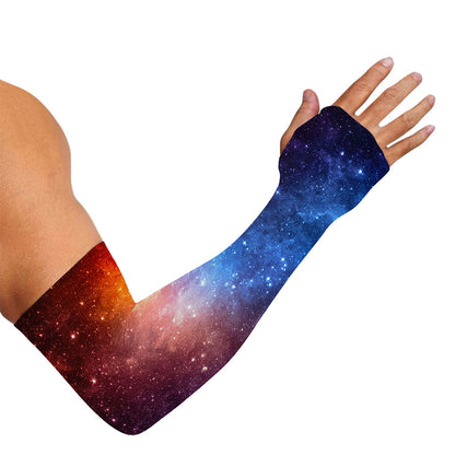 Fiery Universe Nebula Galaxy Space Print Sun Protection Arm Sleeves