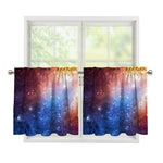 Fiery Universe Nebula Galaxy Space Print Tier Curtains