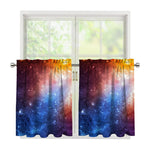 Fiery Universe Nebula Galaxy Space Print Tier Curtains