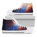 Fiery Universe Nebula Galaxy Space Print White High Top Sneakers