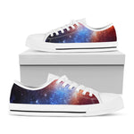 Fiery Universe Nebula Galaxy Space Print White Low Top Sneakers