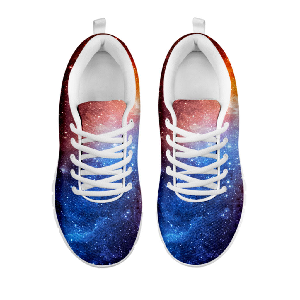 Fiery Universe Nebula Galaxy Space Print White Running Shoes
