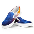 Fiery Universe Nebula Galaxy Space Print White Slip On Sneakers